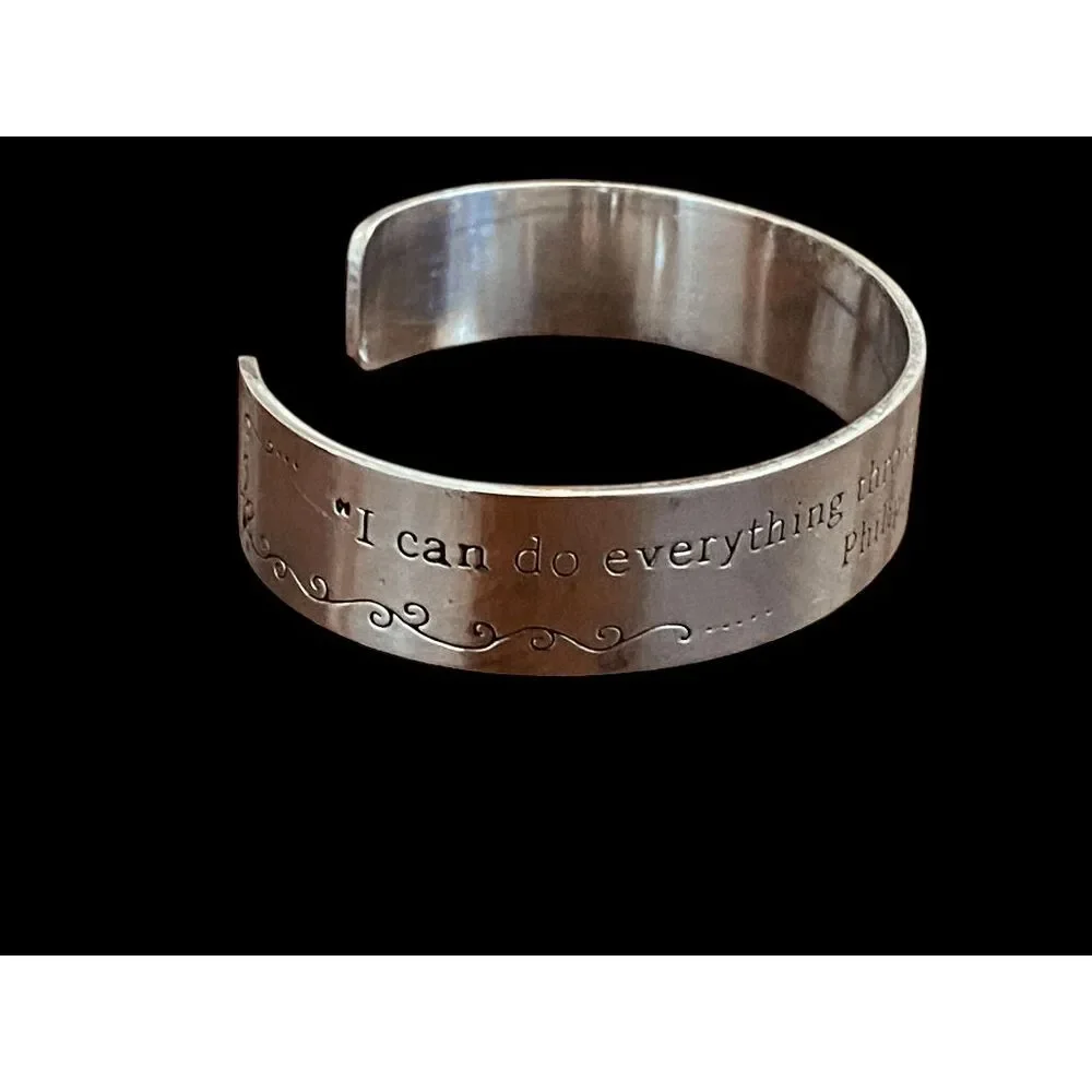 Scripture Bracelet Cuff Silver‎ Plated